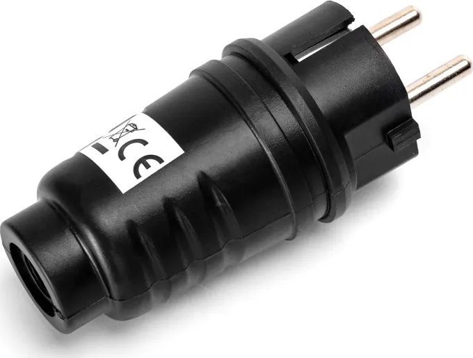 Aigostar Wodoodporna wtyczka 16A czarna Niemiecka wodoodporna wtyczka z wymiennym przewodem 16A czarna