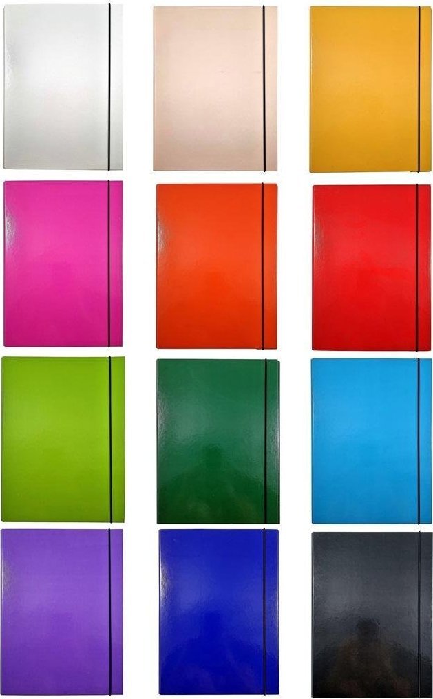 Ziemia Obiecana Teczka A4 skrzydłowa z gumką grzbiet prosty MIX