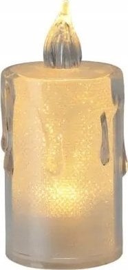 Christmas Gifts ŚWIECA DEKORACYJNA 3,5x8CM ZDOBIONA LED