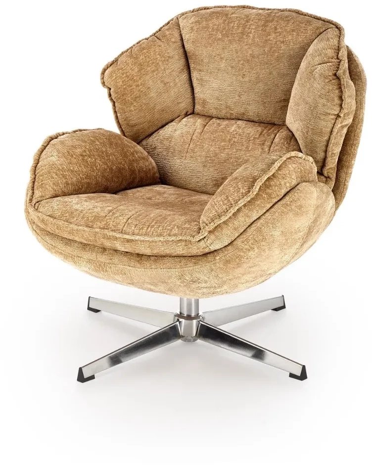 Fotel tapicerowany GUIDO musztardowy HALMAR