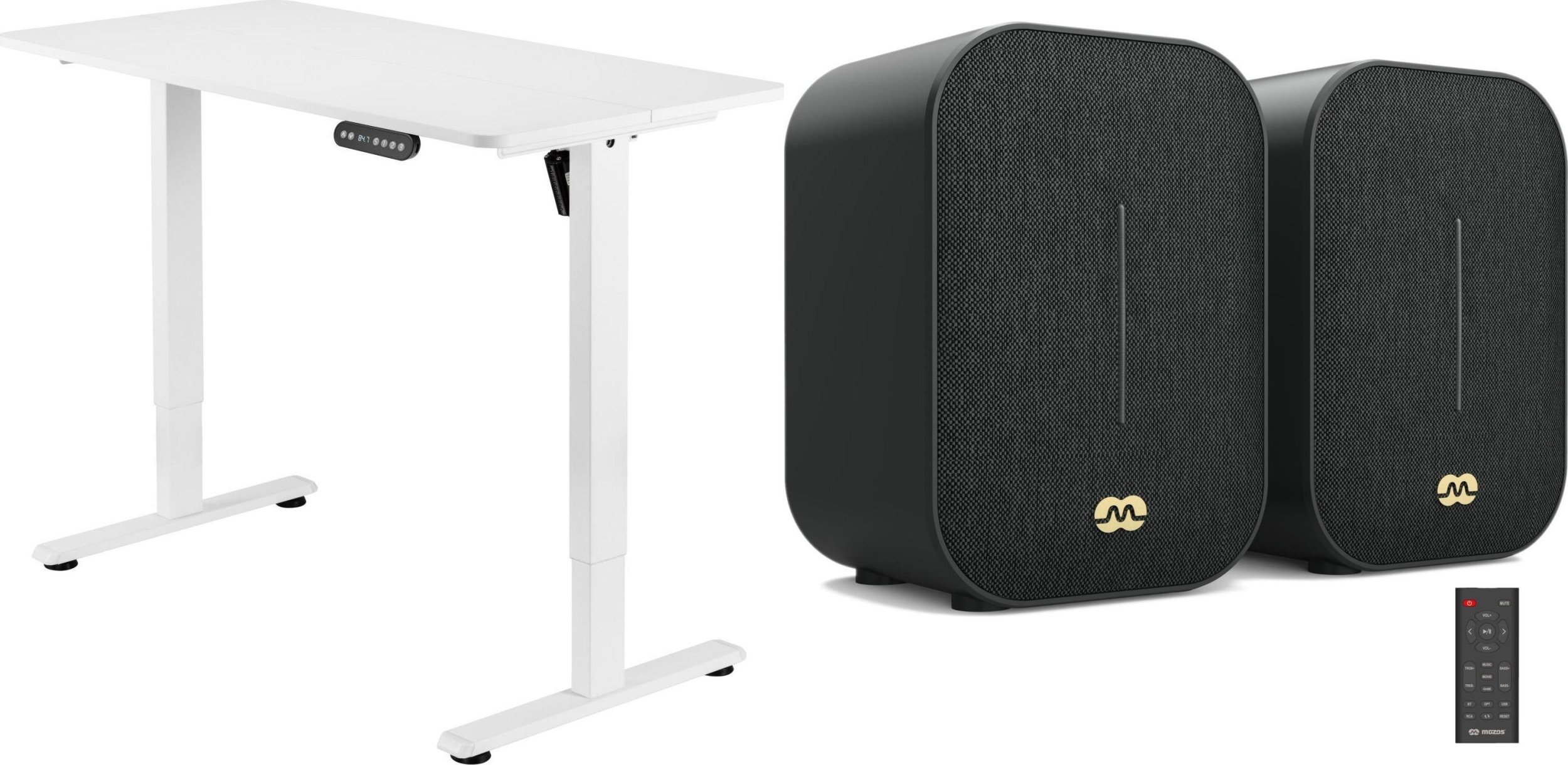 Biurko Mozos Biurko Mozos ED PRO WH Białe 120 cmx60 cm + Głośniki komputerowe Agera