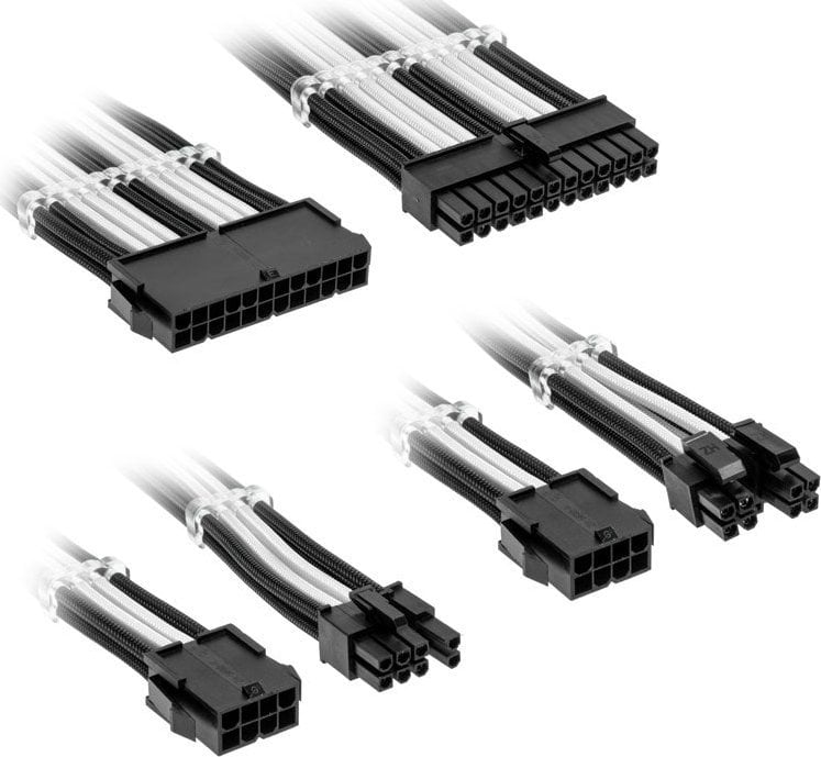 Kolink Kolink Core Standard Braided Cable Extension Kit - Jet Black/Brilliant White