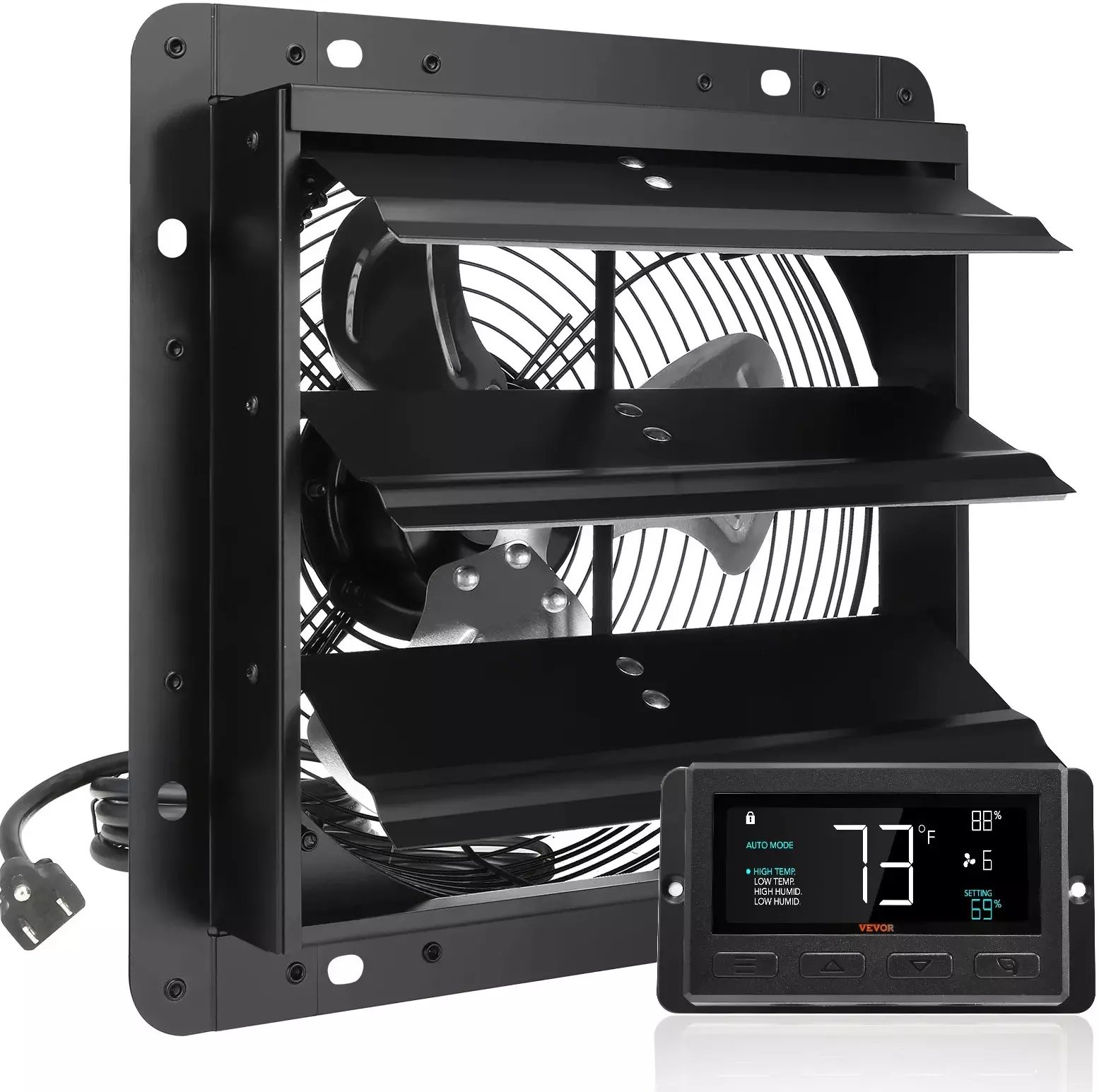 Wentylator wyciągowy 254mm EC 843CFM z regulacją temp./wilg. do garażu