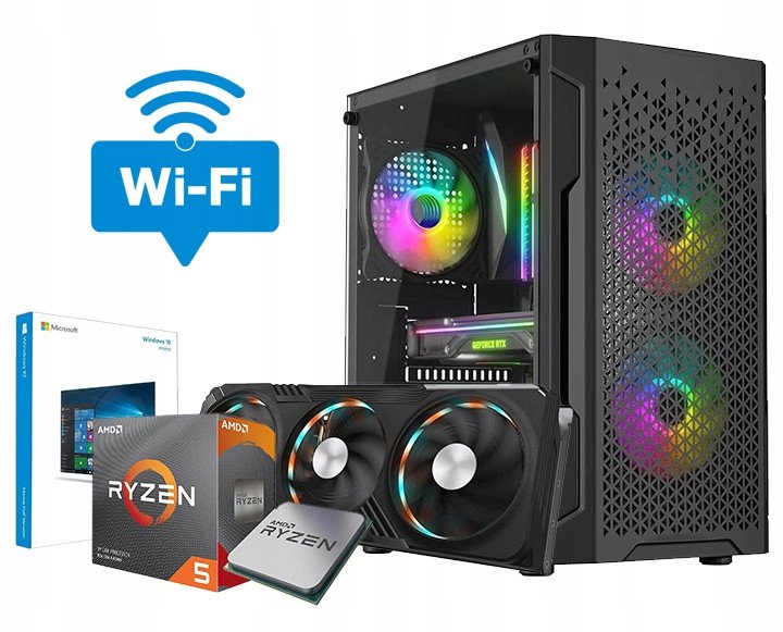 Komputer Netcom KKOMPUTER GAMINGOWY DO GIER AMD RYZEN 5 5600 32GB RTX 4060 8GB M.2 1TB W11 3xRGB