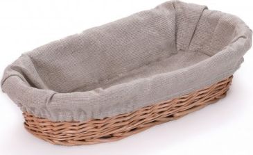 Wiklinowy Świat Tacka wiklinowa paluszek len z obszyciem lnianym