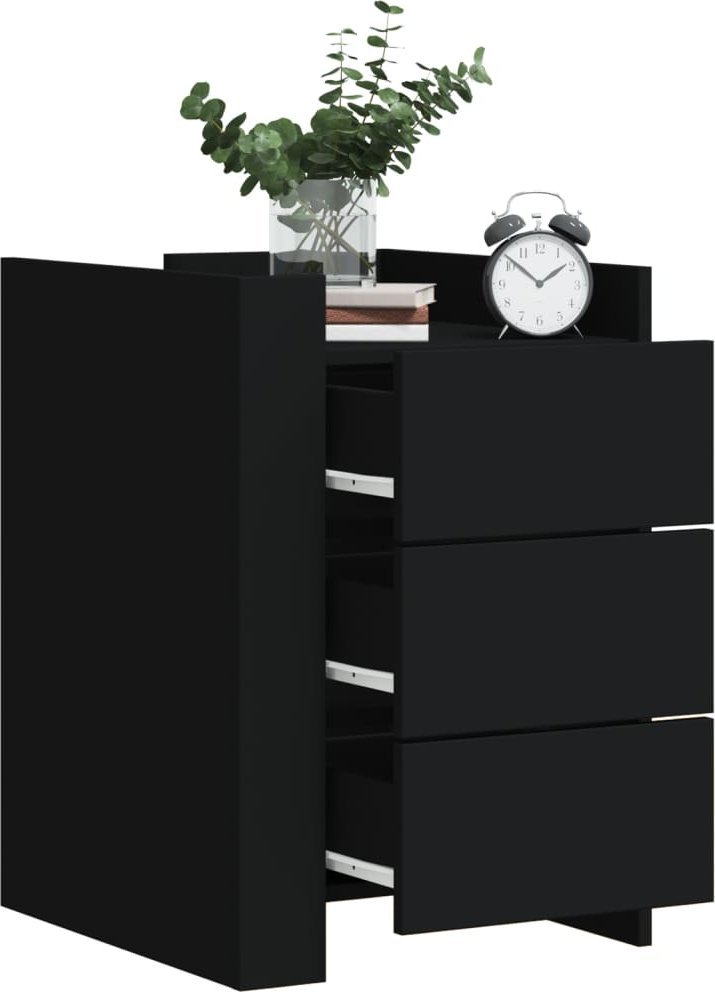 vidaXL Szafka nocna, czarna, 45x50x65 cm, materiał drewnopochodny