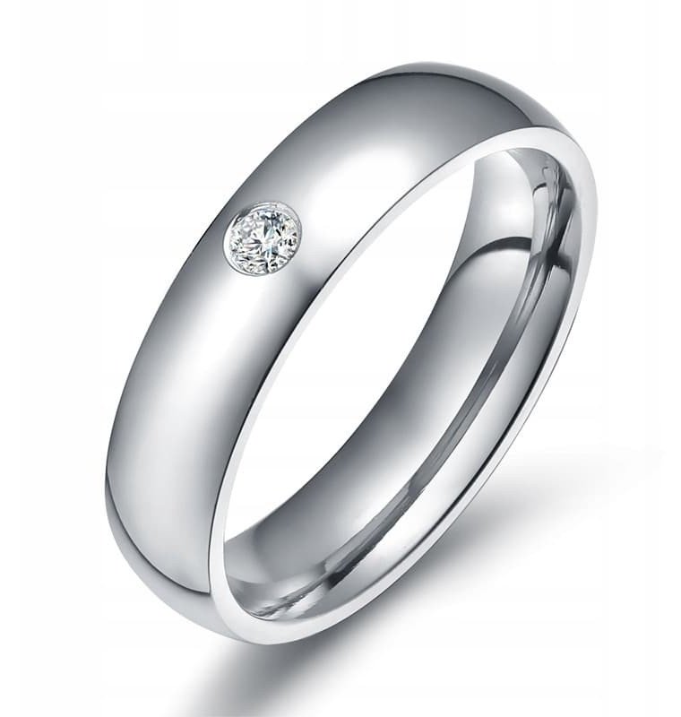 SREBRNY PIERŚCIONEK OBRĄCZKA ŚLUBNA STAL 316L r.22