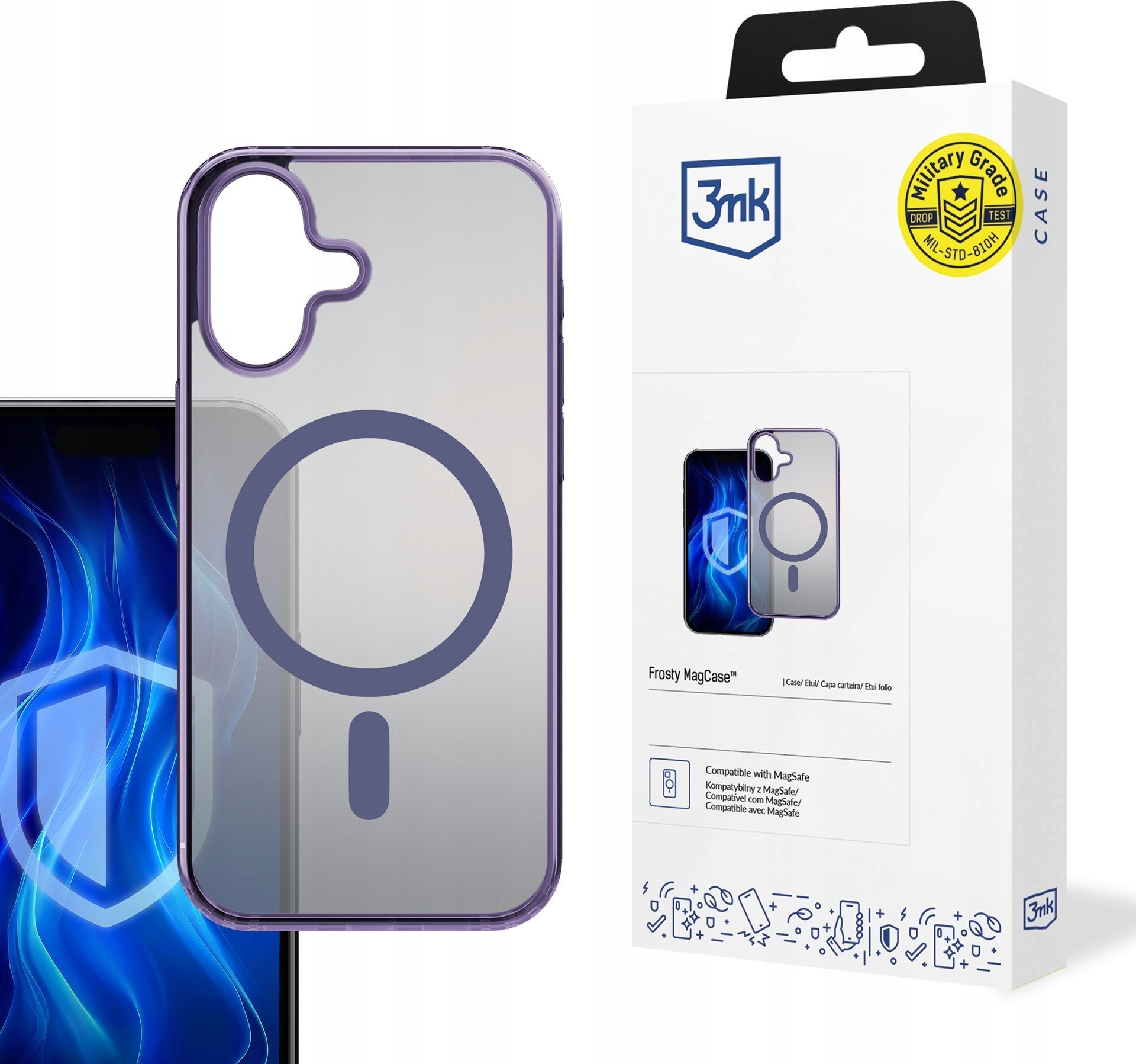 3MK Etui Frosty MagCase Purple do Apple iPhone 16 Plus