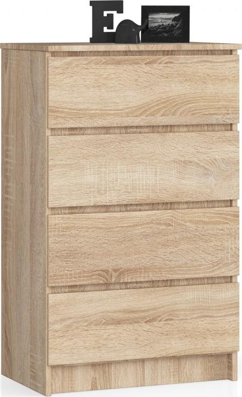 Fabryka Mebli Akord KOMODA K 60 cm 4 SZUFLADY DĄB SONOMA