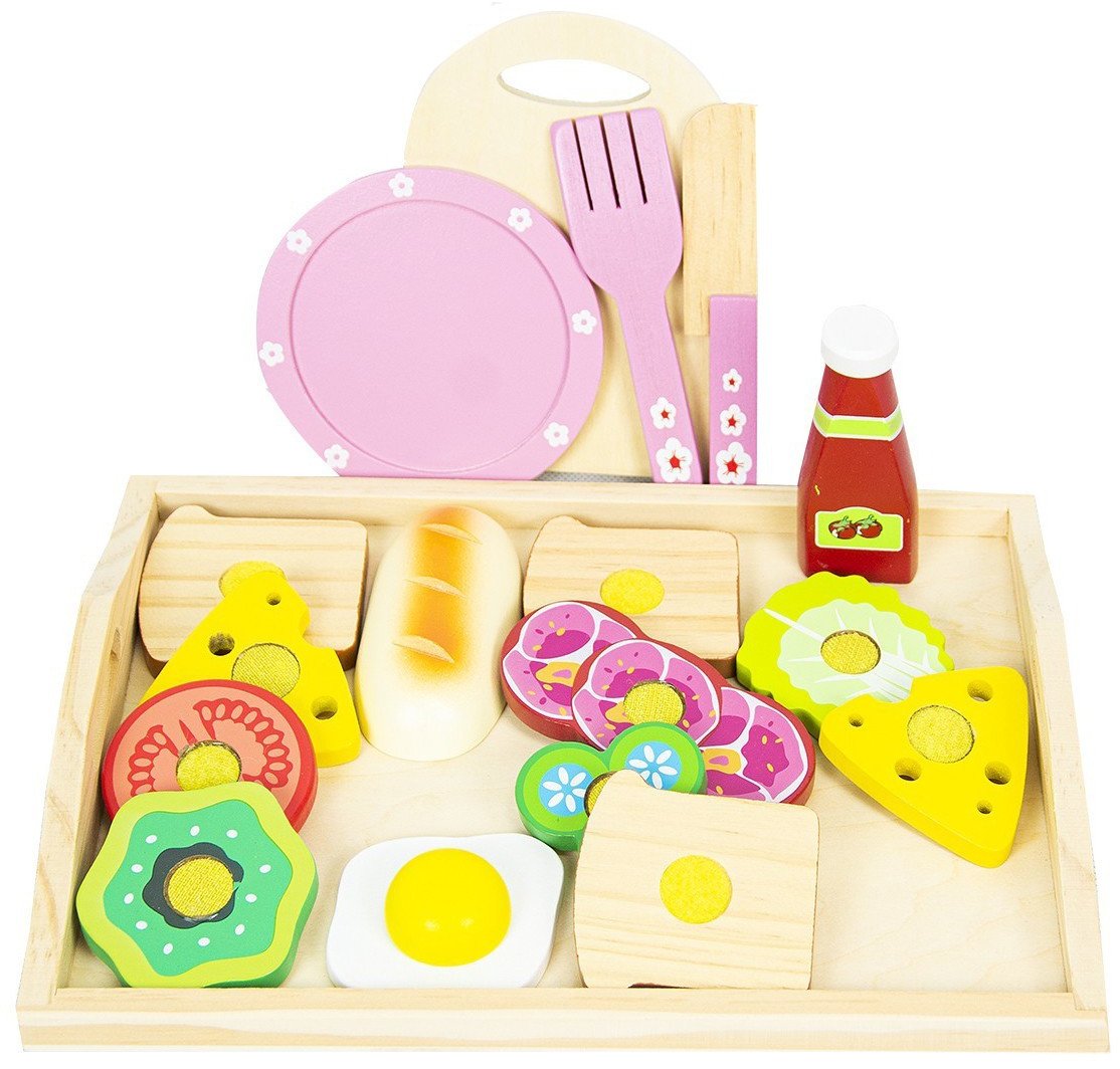 Drewniany zestaw śniadaniowy dla dzieci