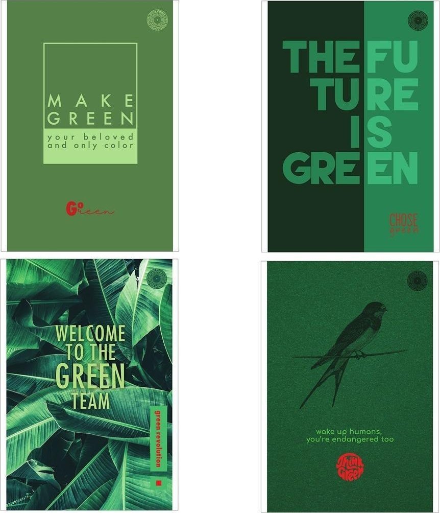 Ziemia Obiecana Blok notatnik A5/80K kratka Think Green (4szt)