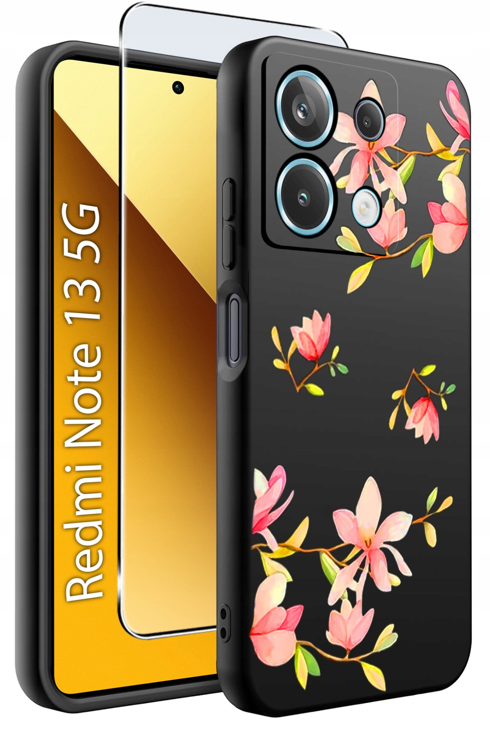 ETUI do Xiaomi Redmi Note 13 5G WZORY |SILIKONOWE MATT CASE +SZKŁO 9H