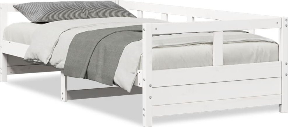 vidaXL vidaXL Łóżko dzienne, białe, 80x200 cm, lite drewno sosnowe