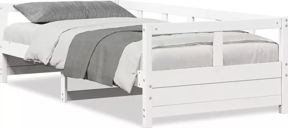 vidaXL vidaXL Łóżko dzienne, białe, 80x200 cm, lite drewno sosnowe