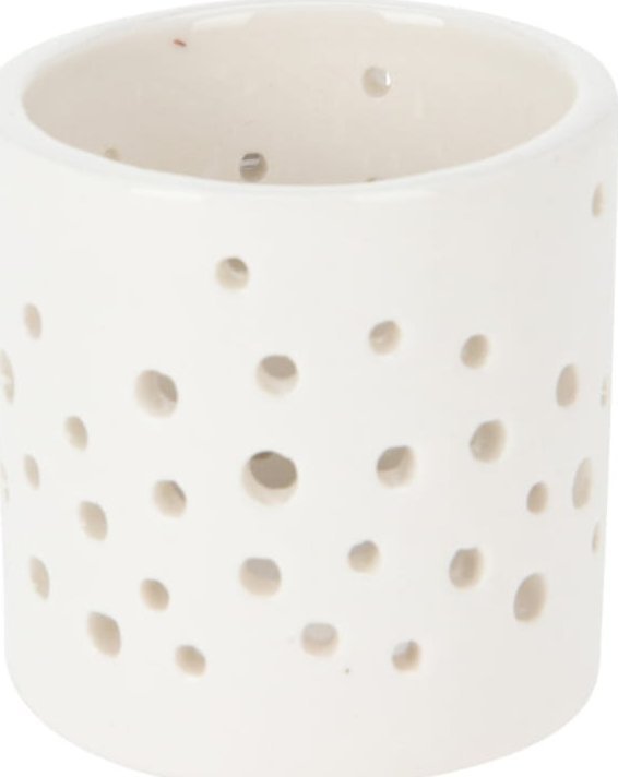 Koopman Świąteczny świecznik na tealighty 6 cm porcelanowy biały