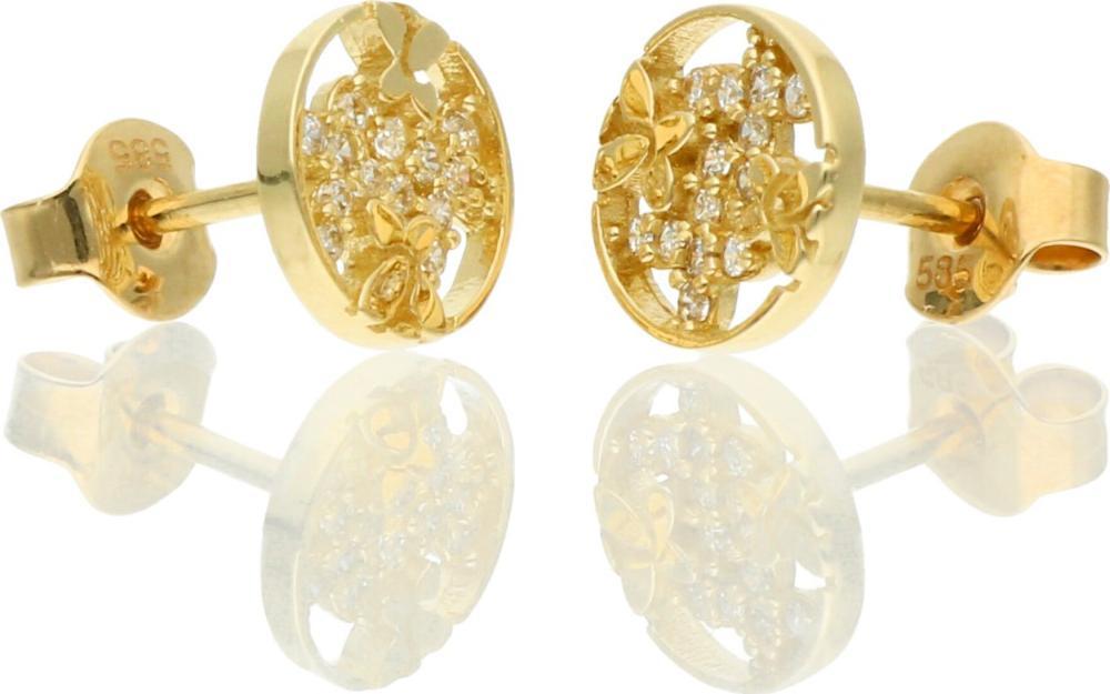 Rosanto Złote kolczyki ażurowe koła na sztyft 585 14k