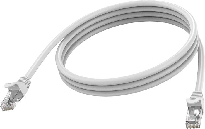 RJ45 (m) zu RJ45 (m) - STP geschirmtes Twisted-Pair - CAT 6a - 10 Gbps - 24 AWG - mit Knickschutz - 1 m - weiss