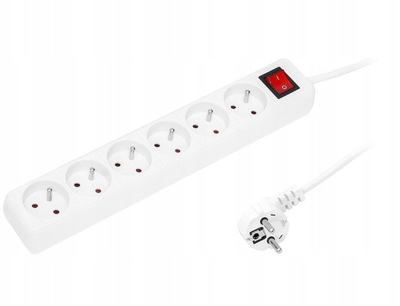 98-740# Przedłużacz sieciowy pr-670wsp 6-gniazd z uziemieniem+wyłącznik 1,5m biały 3x1,5mm