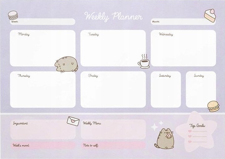 Pusheen Pusheen - Planner tygodniowy z kolekcji Moments 54 strony A3