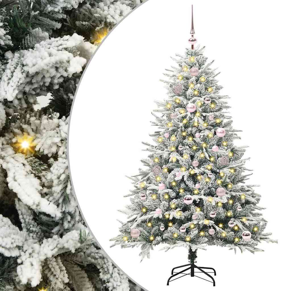 vidaXL Sztuczna Choinka LED z Zestawem Bombek Zielony 150 cm PVC i PE