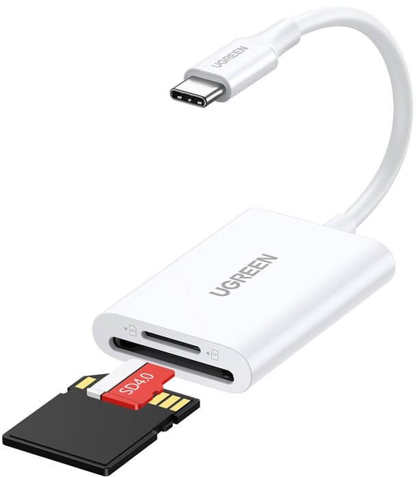 Czytnik kart USB-C 2w1 Ugreen CM265 (biały)