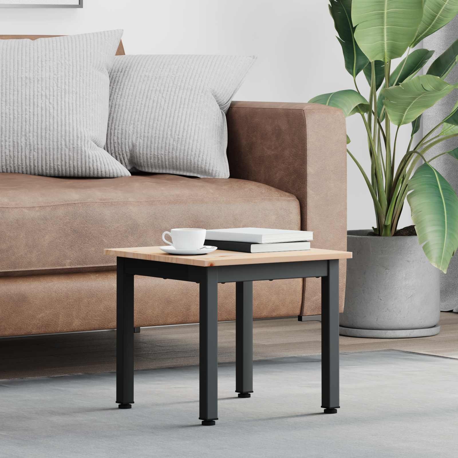 vidaXL Stolik kawowy Naturalne 40 x 40 x 36 cm Lite drewno sosnowe