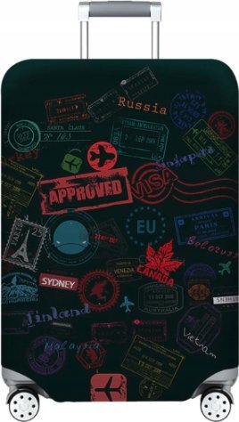 Pokrowiec na walizkę TRAVEL CIEMNE WZORY M