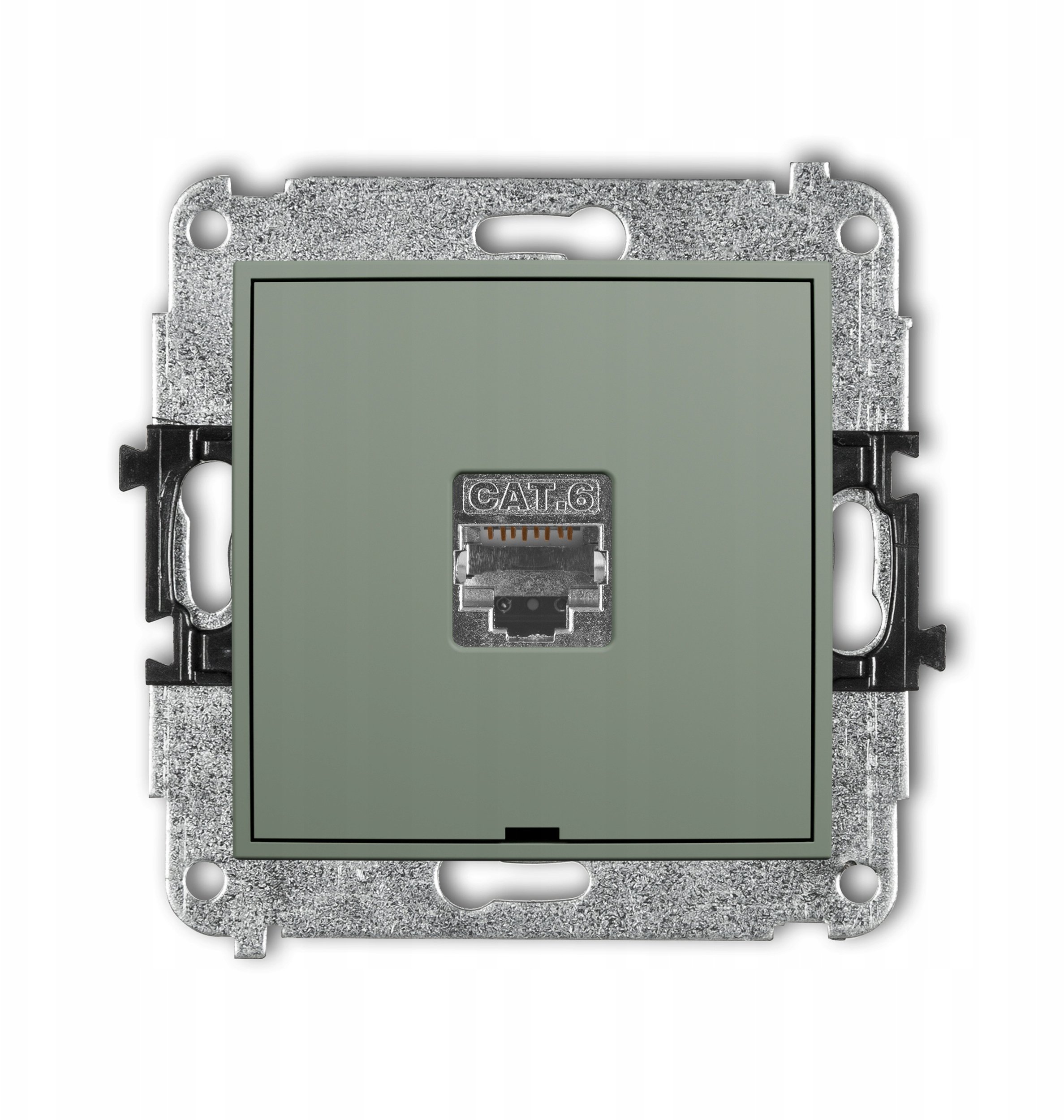 MINI Mechanizm gniazda komputerowego pojedynczego 1xRJ45, kat. 5e, ekranowany, 8-stykowy, bez opisu szałwiowy 61MGKBO-1e