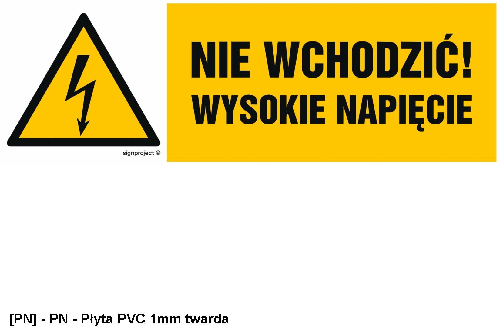 HB024 - Nie wchodzić wysokie napięcie 450x150