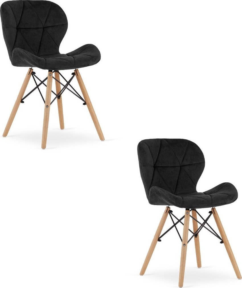 Leobert Krzesło LAGO Aksamit - czarne x 2