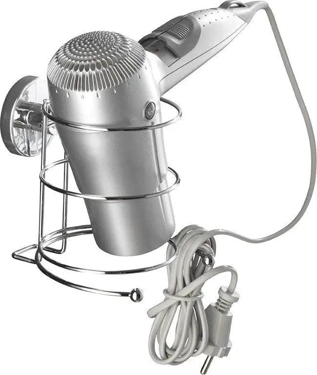 Wenko Uchwyt na suszarkę do włosów MILAZZO, Vacuum-Loc - stal chromowana, WENKO