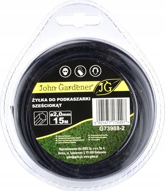 Geko Żyłka do podkaszarki sześciokąt 2,0mmx15m (10/120)