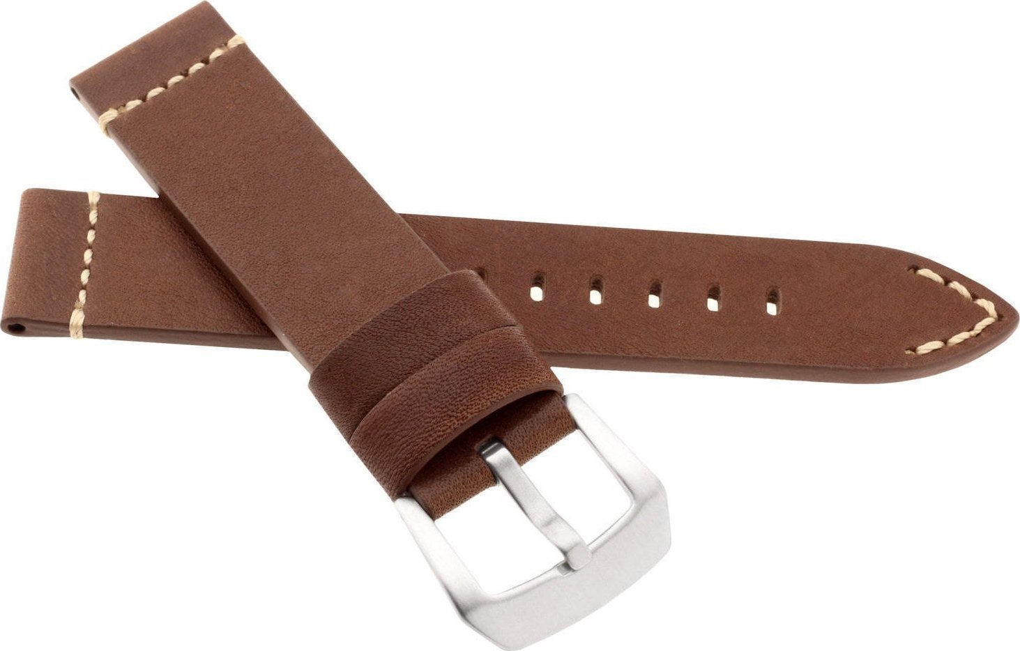 JVD Skórzany pasek do zegarka 22 mm JVD R42303-22 brązowy