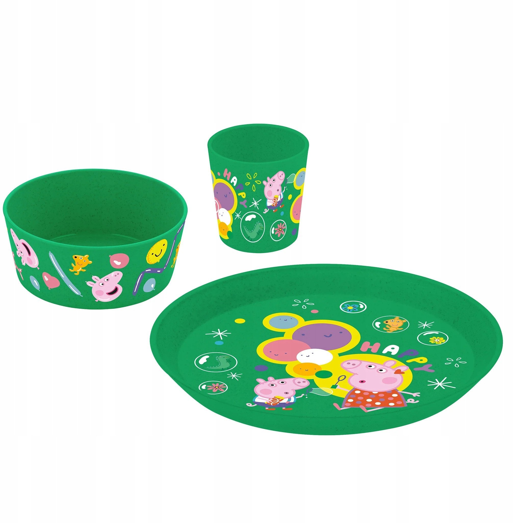 Zestaw naczyń dla dzieci Connect Świnka Peppa Pop, 3-częściowy, KOZIOL