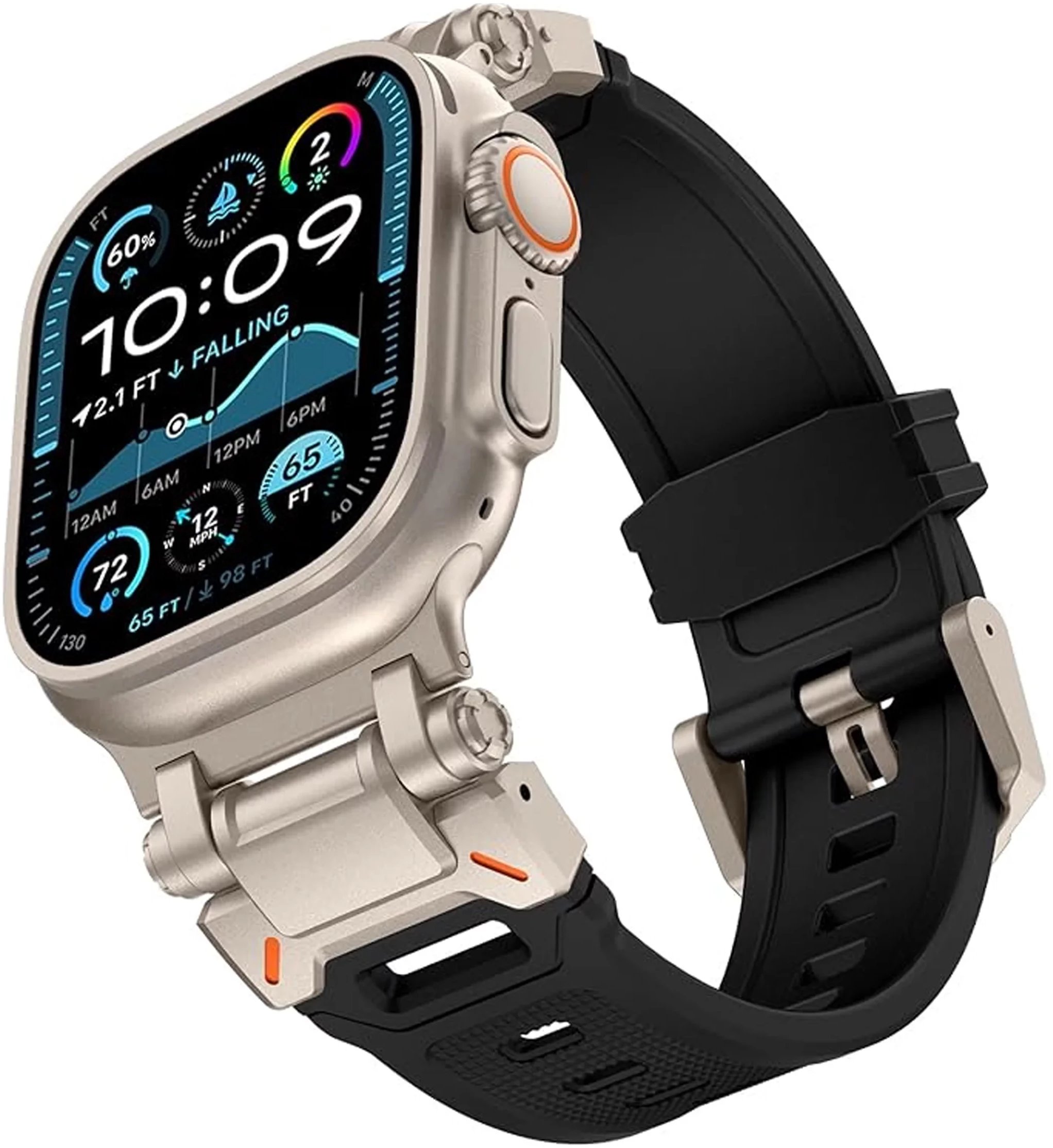 Pasek bransoleta Alogy Luxury metal + TPU band do Apple Watch 42/44/45/49mm czarny