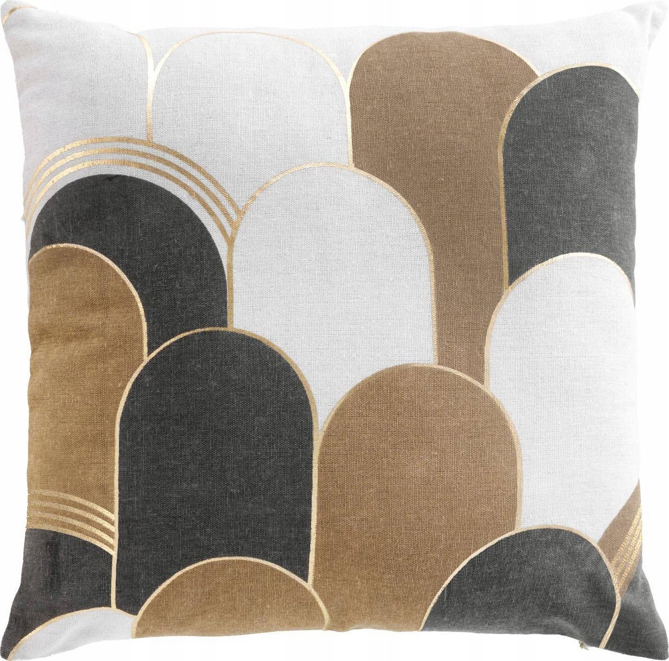 Douceur d`Interieur Poduszka dekoracyjna ze złotym wzorem, 45 x 45 m