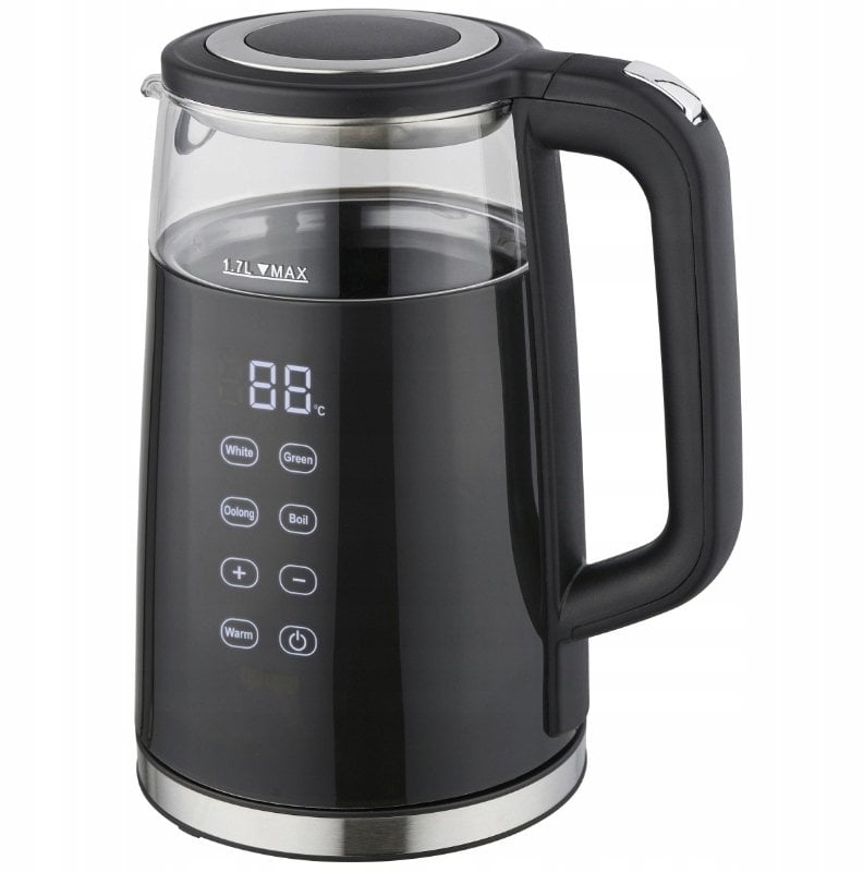 CZAJNIK SZKLANY 1710 CZARNY 1.7 L 2200 W