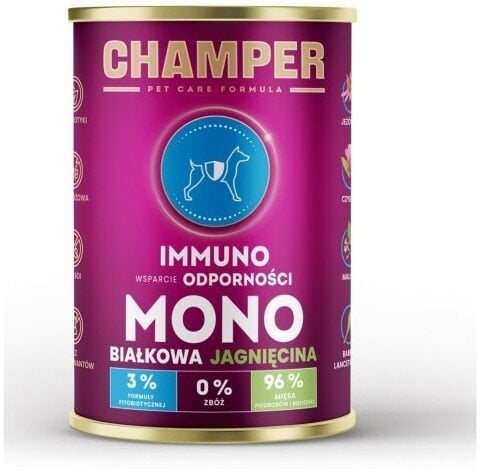 4Vets CHAMPER IMMUNO jednobiałkowa jagnięcina mokra karma dla psa 400g