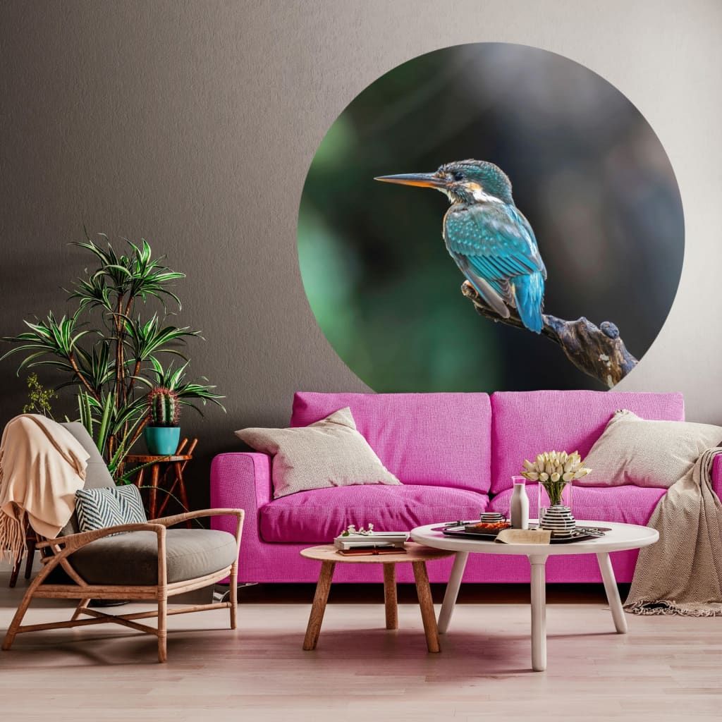 WallArt WallArt Okrągła fototapeta The Kingfisher, 142,5 cm