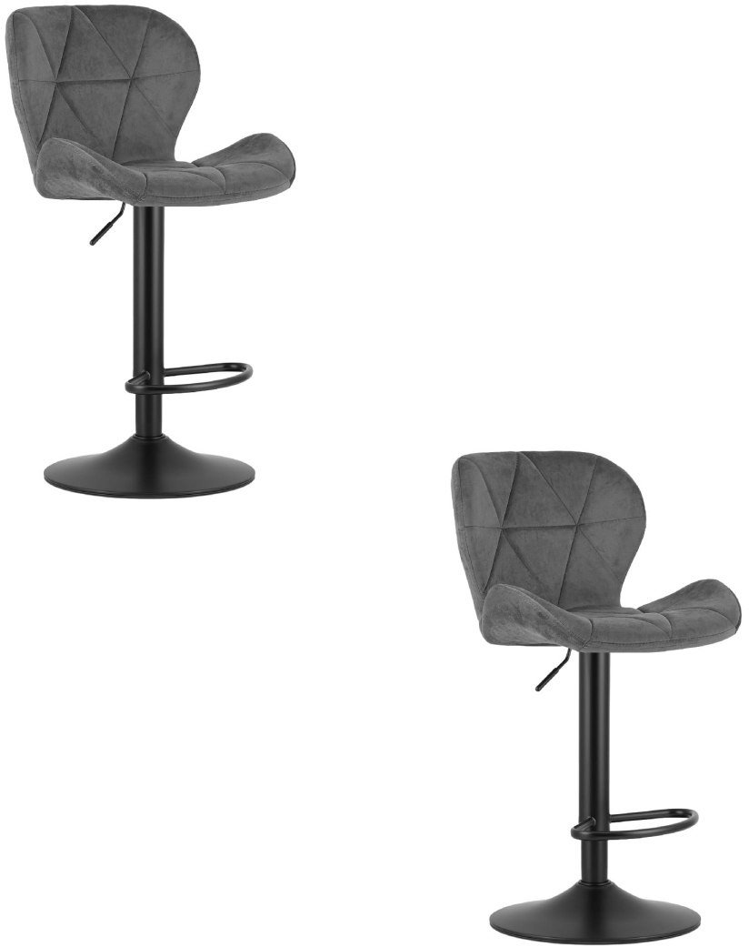 Hoker WEST - aksamit szary / baza czarna x 2