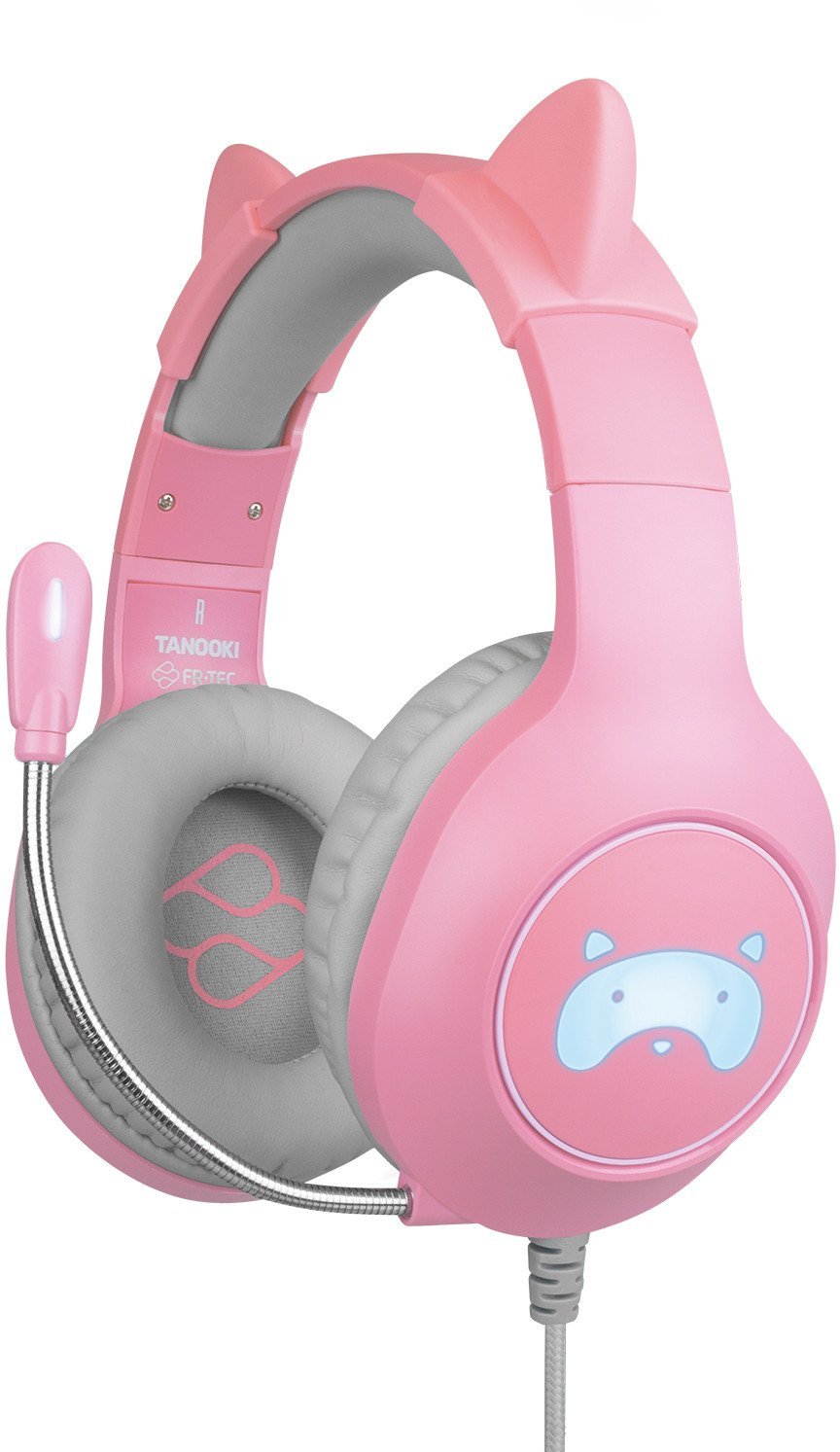 FR-TEC Tanooki Zestaw słuchawkowy Przewodowa Opaska na głowę Gaming Szary, Różowy