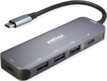 HUB USB Roline Hub ROLINE USB 3.2 Gen 2, 4-kierunkowy, kabel połączeniowy typu C