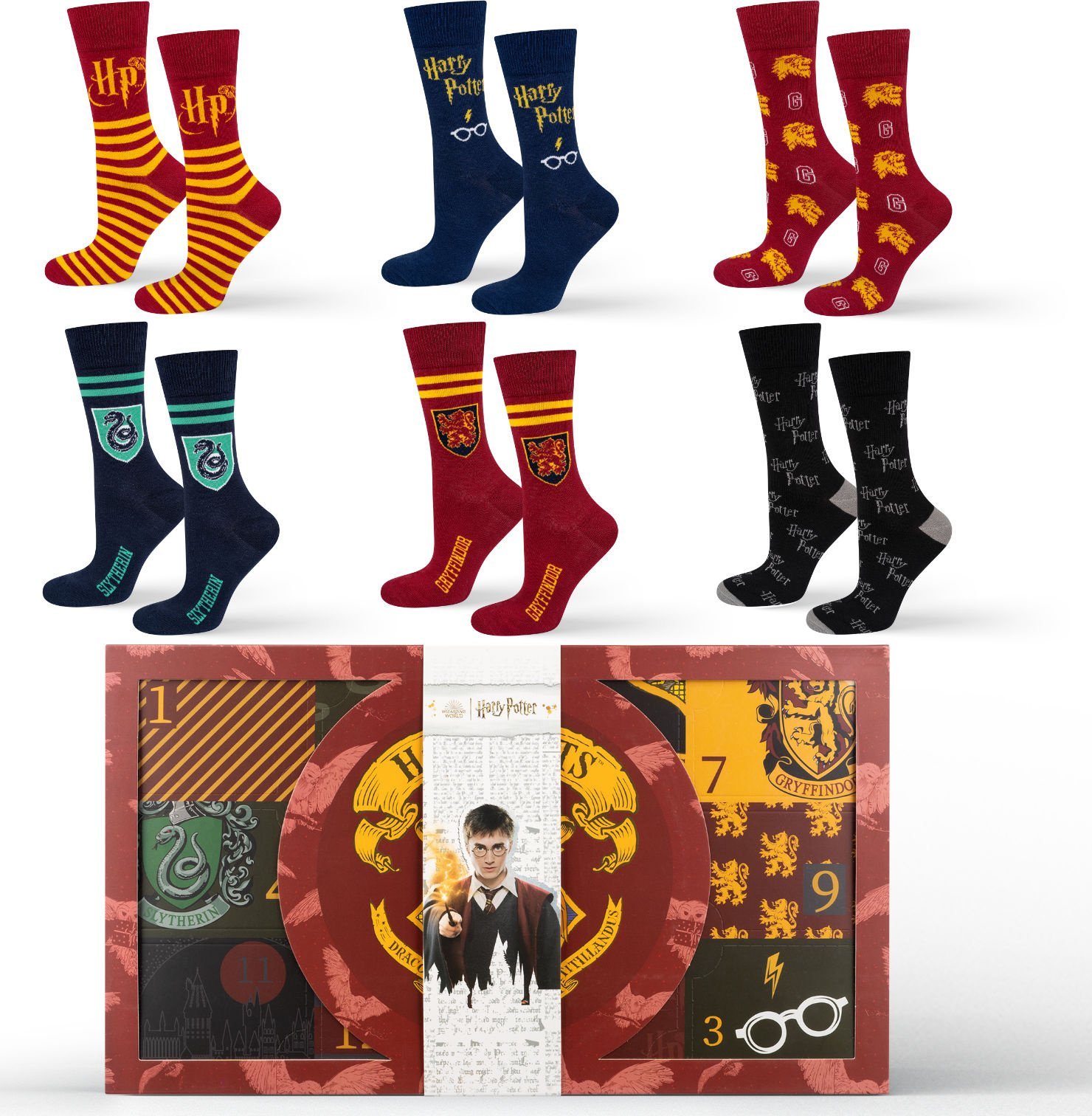 Soxo Harry Potter wesołe Święta Boże Narodzenie Prezent Zestaw 6x Kolorowe Męskie Skarpetki SOXO 4045