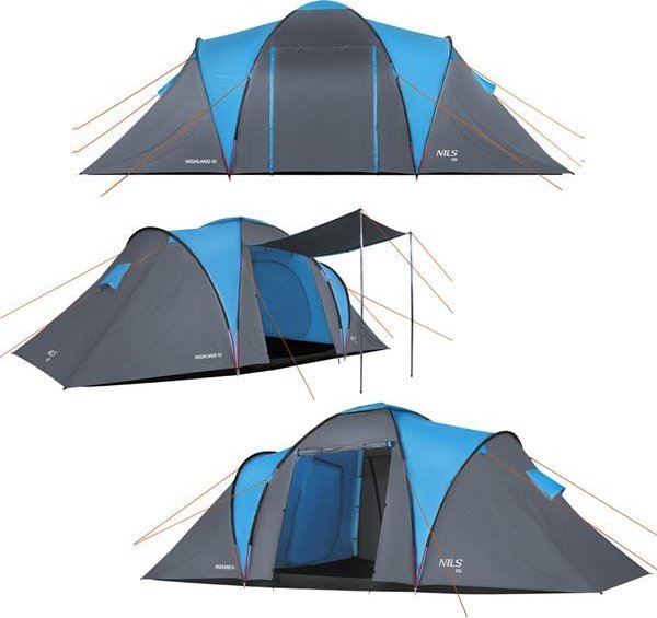 Namiot turystyczny Nils Extreme NC6431 NAMIOT KEMPINGOWY NIEBIESKO-SZARY HIGHLAND IV NILS CAMP