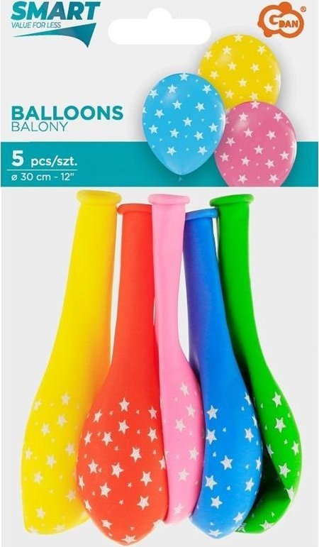 Balony Gwiazdki 30cm 5szt