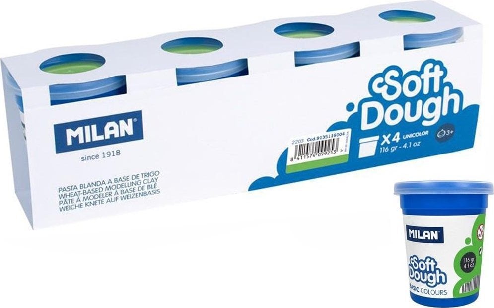 Teka Ciastolina Basic 116g 4 słoiczki zielona MILAN