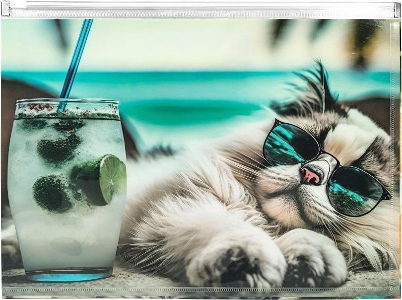 Koperta A4 PP z nadrukiem zip Chillout Cat