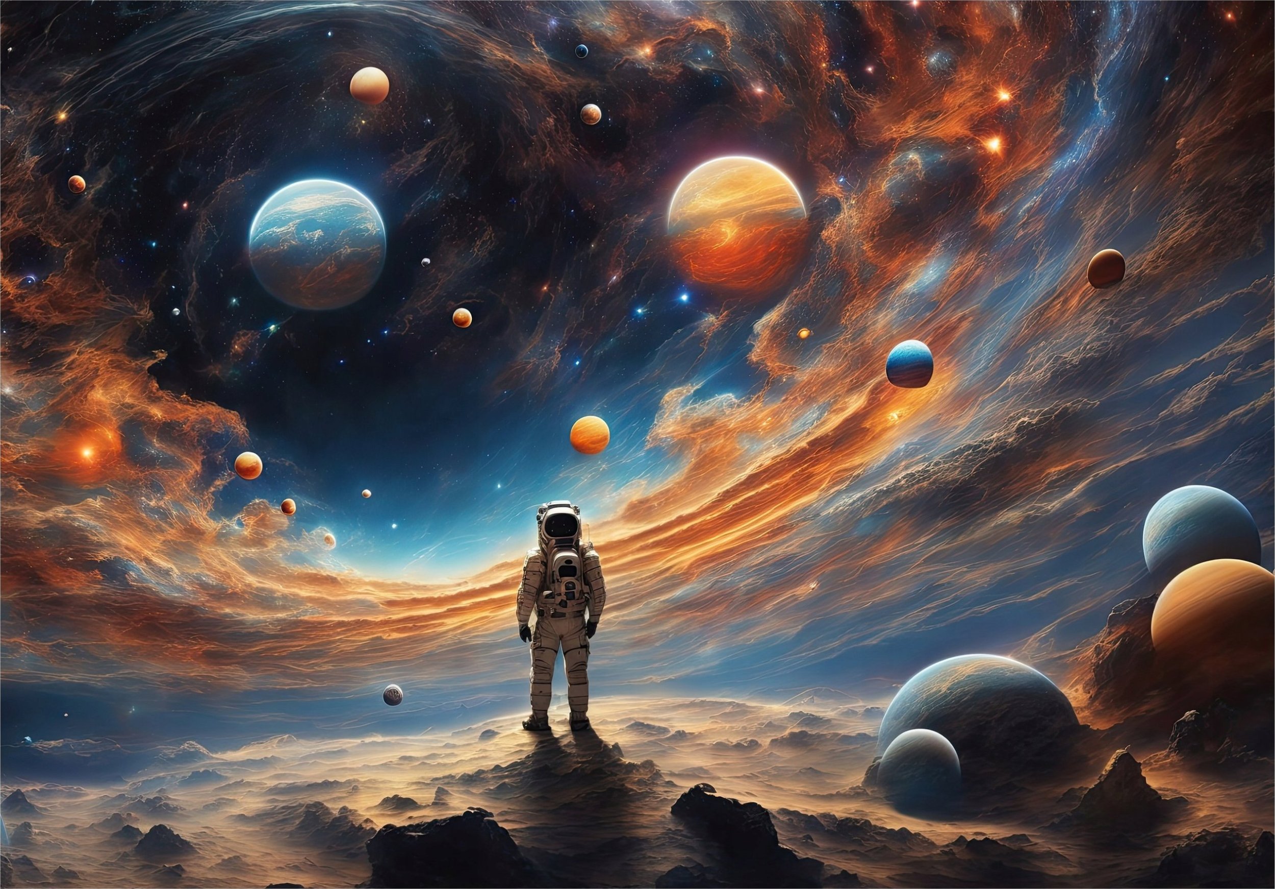 FOTOTAPETA KOSMONAUTA PLANETY GALAKTYKA TAPETA DLA DZIECI CHŁOPCA 300x210