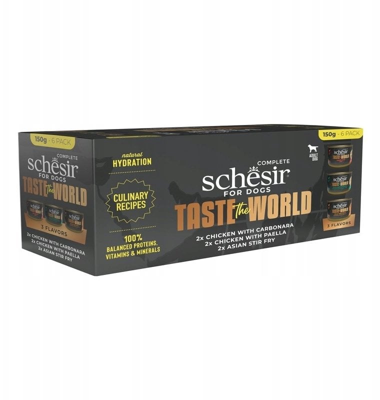 Taste the world multipack, karma mokra, dla psów, mix smaków, 6x150 g, puszka