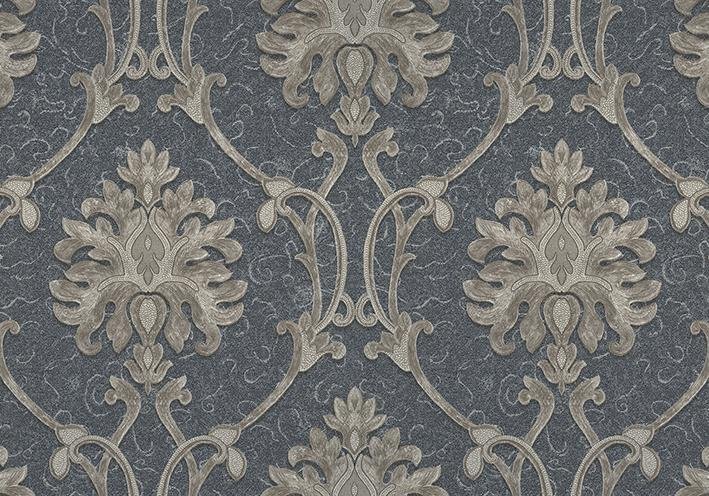 MallDeco TAPETA WINYLOWA DOMINIC DCOR, SREBRNO-NIEBIESKA